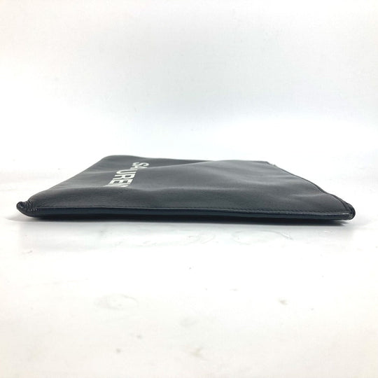 SAINT LAURENT PARIS Clutch bag 397294 leather black logo mens Used Authentic