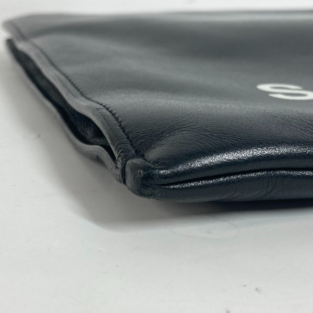 SAINT LAURENT PARIS Clutch bag 397294 leather black logo mens Used Authentic