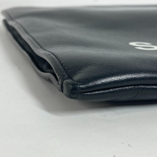 SAINT LAURENT PARIS Clutch bag 397294 leather black logo mens Used Authentic