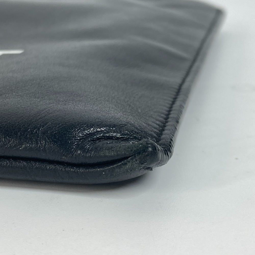SAINT LAURENT PARIS Clutch bag 397294 leather black logo mens Used Authentic