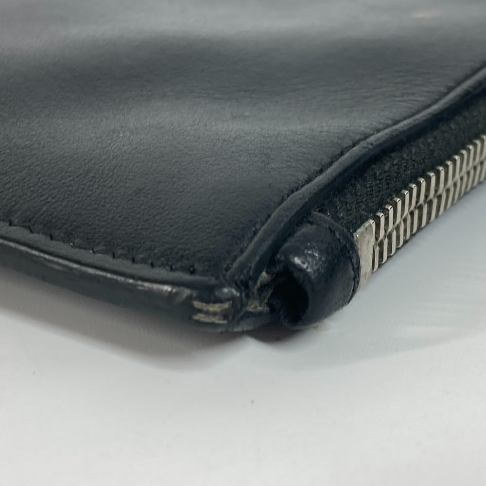 SAINT LAURENT PARIS Clutch bag 397294 leather black logo mens Used Authentic