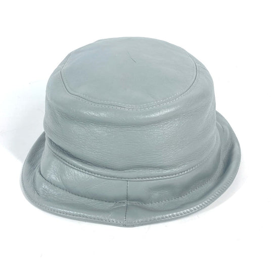 LOUIS VUITTON hat leather gray Louis Vuitton cup logo mens Used Authentic