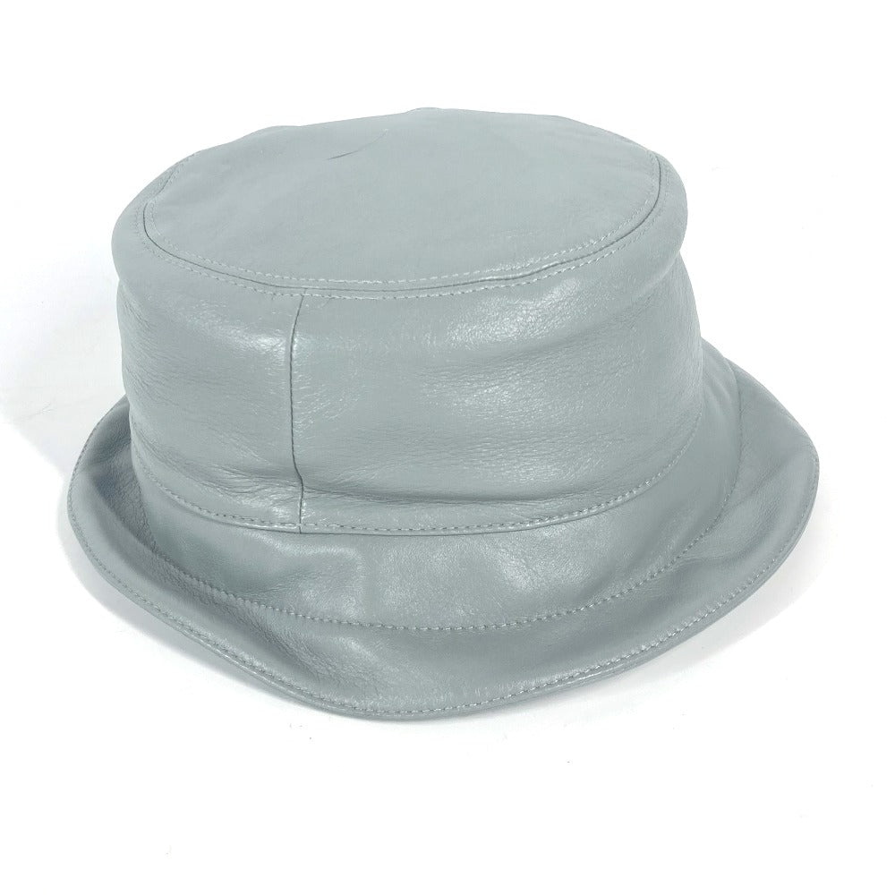 LOUIS VUITTON hat leather gray Louis Vuitton cup logo mens Used Authentic