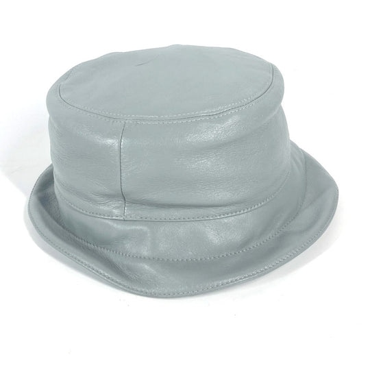 LOUIS VUITTON hat leather gray Louis Vuitton cup logo mens Used Authentic