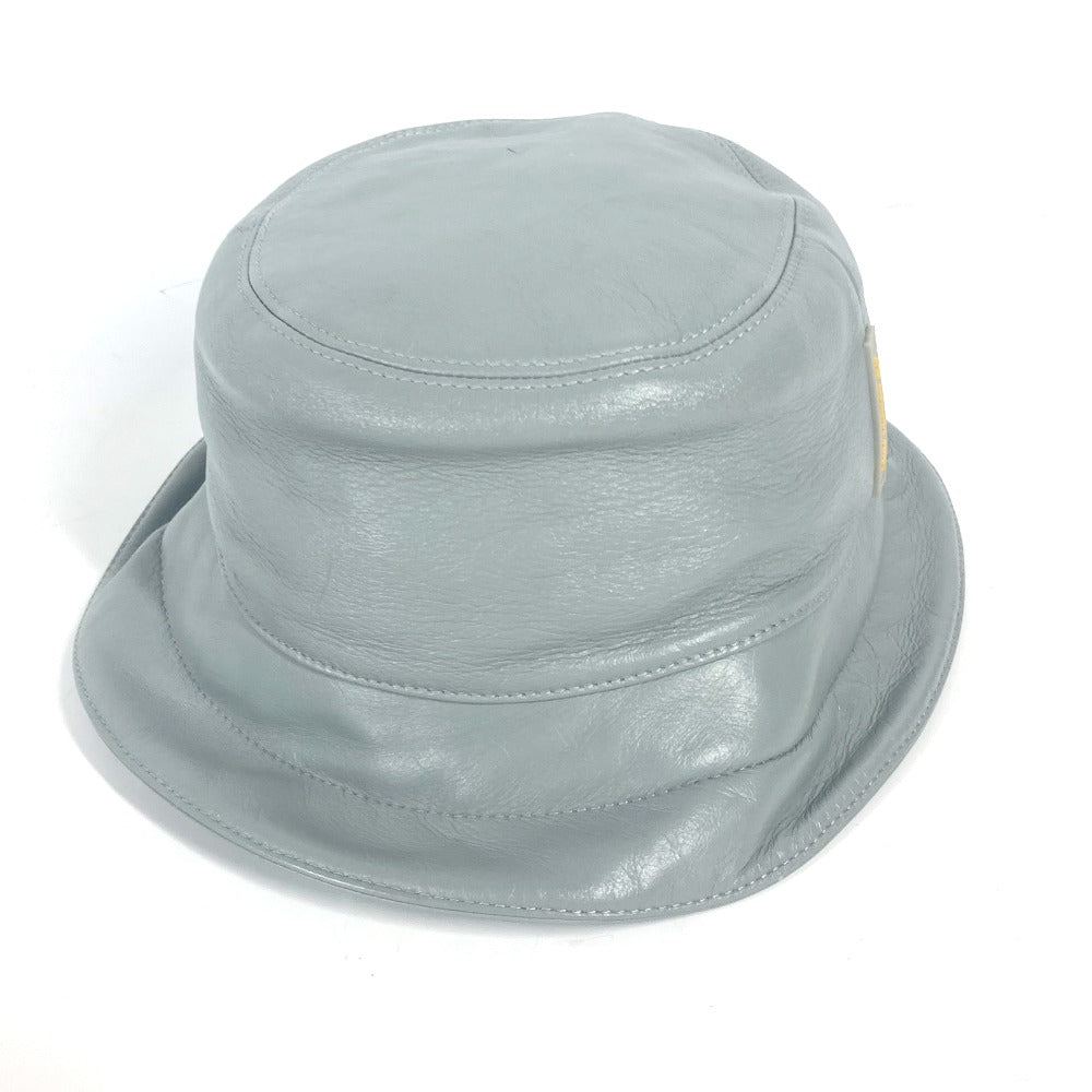 LOUIS VUITTON hat leather gray Louis Vuitton cup logo mens Used Authentic
