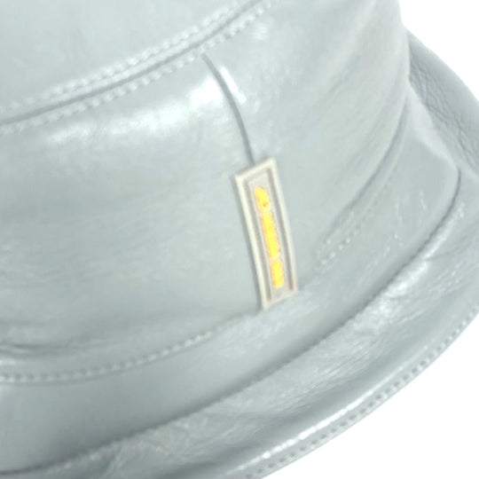LOUIS VUITTON hat leather gray Louis Vuitton cup logo mens Used Authentic