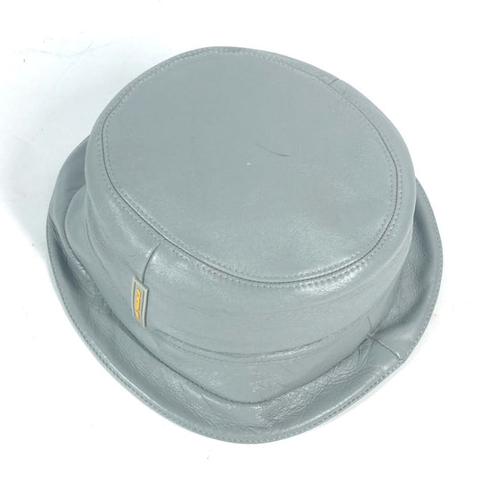 LOUIS VUITTON hat leather gray Louis Vuitton cup logo mens Used Authentic