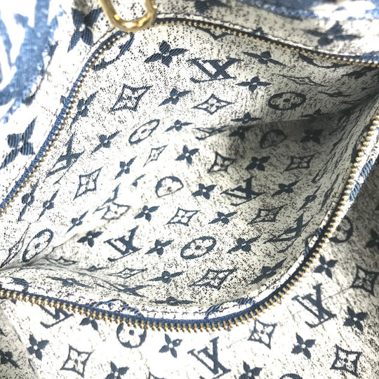 LOUIS VUITTON Shoulder Bag M59608 Monogram denim canvas, leather blue Monogram Denim Jacquard On the Go MM Women Used Authentic