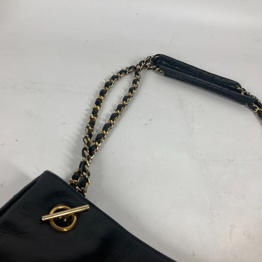 CHANEL Shoulder Bag lambskin black Quilted Matelasse Vintage WChain bag Women Used Authentic