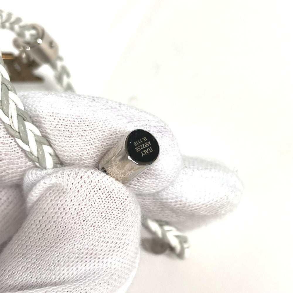 LOUIS VUITTON bracelet MP225E leather gray LV logo Brassler Friendship Women Used Authentic