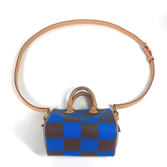 LOUIS VUITTON Handbag N40595 Damier canvas blue Damier Pop Speedy bandouliere 18 Women Used Authentic