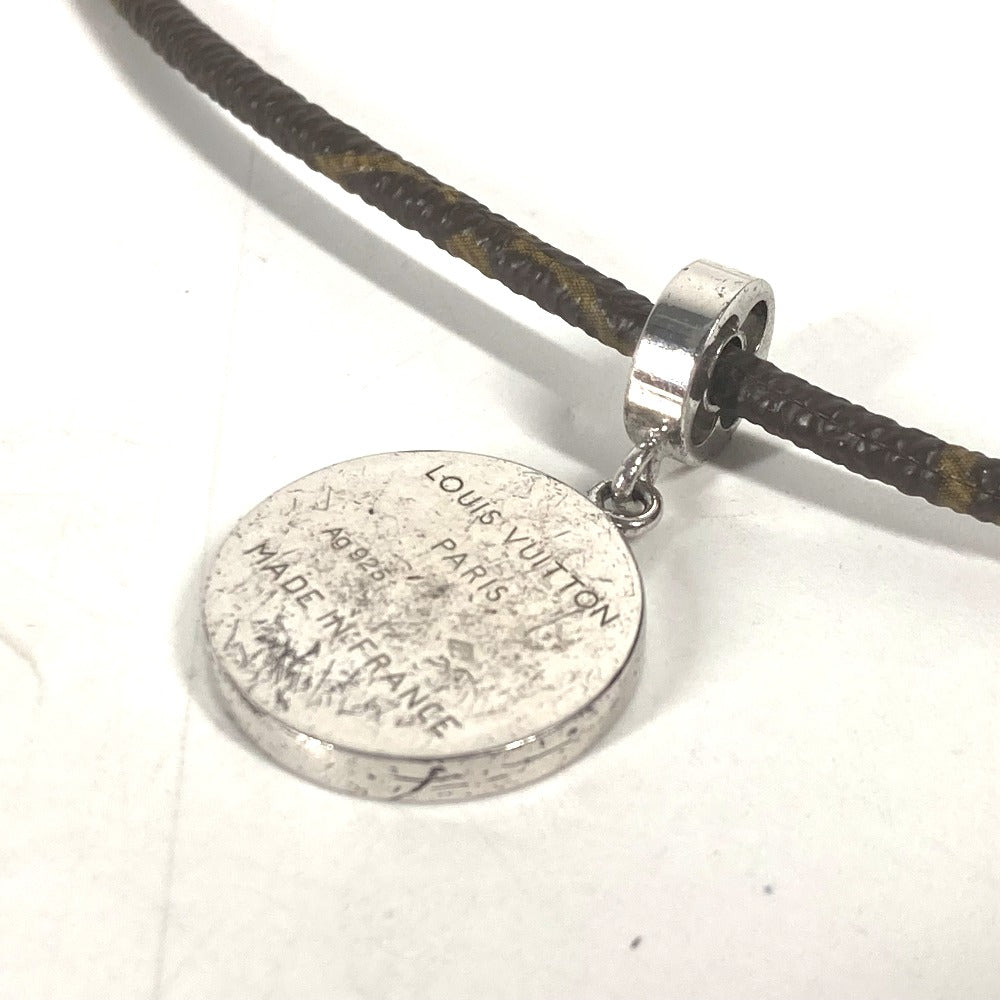 LOUIS VUITTON Necklace M65436 Monogram canvas, SV925 Brown Monogram Pandanty Fleur