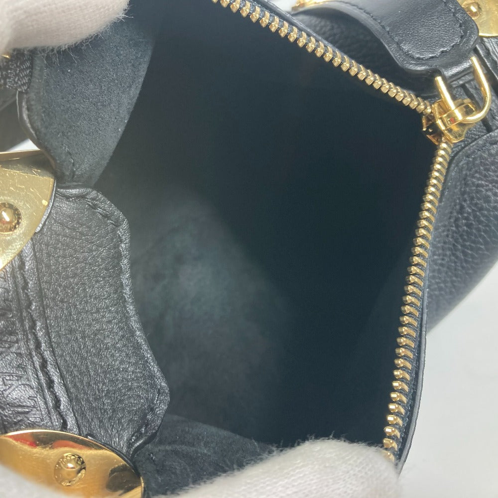 LOUIS VUITTON Handbag M23817 Leather , Grained Calf Leather black Clutch bag pouch Side Trunk PM Women Used Authentic