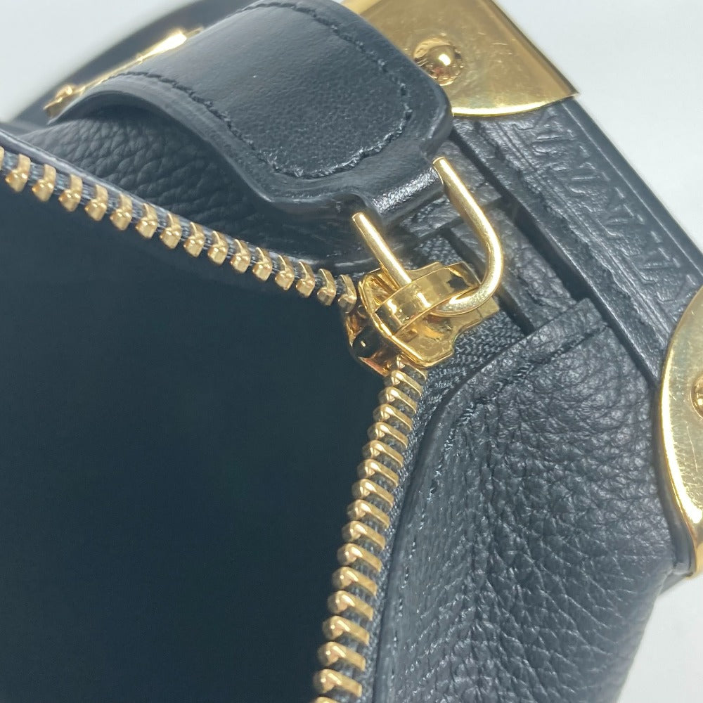 LOUIS VUITTON Handbag M23817 Leather , Grained Calf Leather black Clutch bag pouch Side Trunk PM Women Used Authentic