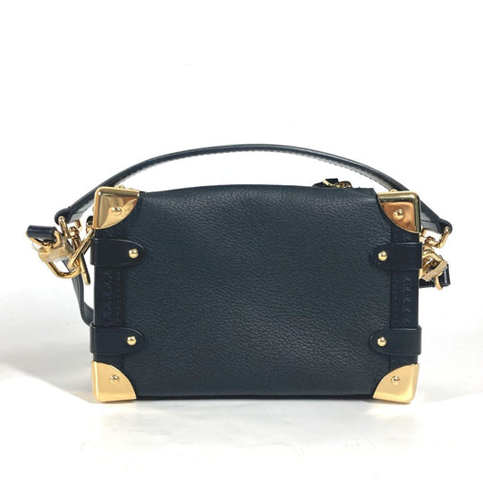 LOUIS VUITTON Handbag M23817 Leather , Grained Calf Leather black Clutch bag pouch Side Trunk PM Women Used Authentic
