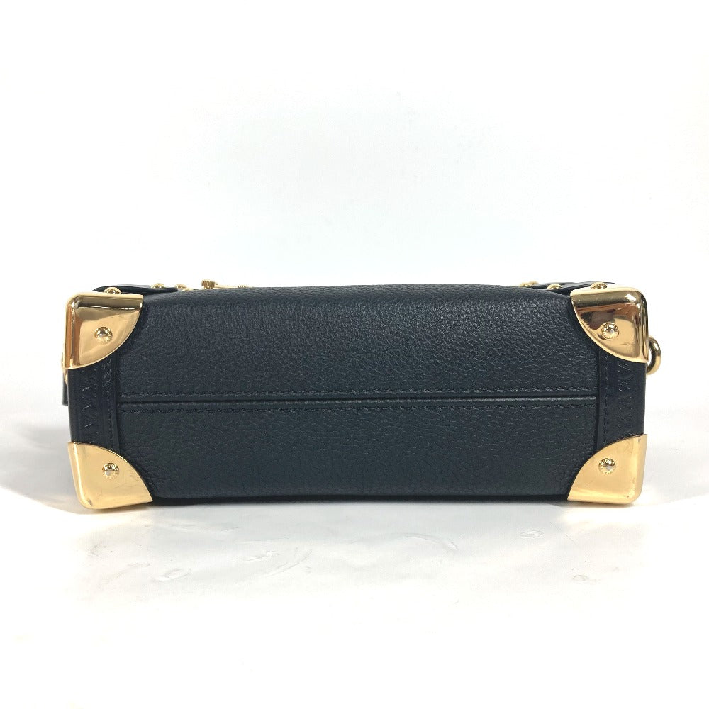 LOUIS VUITTON Handbag M23817 Leather , Grained Calf Leather black Clutch bag pouch Side Trunk PM Women Used Authentic