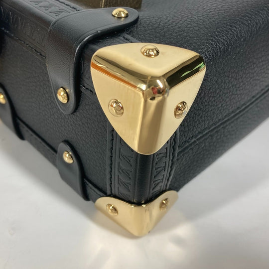 LOUIS VUITTON Handbag M23817 Leather , Grained Calf Leather black Clutch bag pouch Side Trunk PM Women Used Authentic