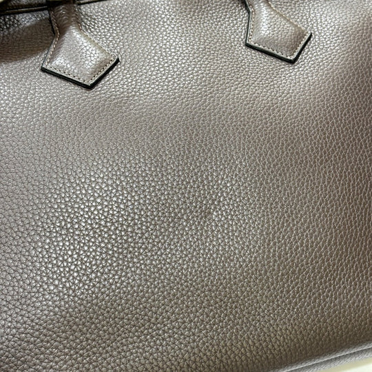 HERMES Business bag Taurillon Clemence Brown bag handbag Victoria 2 mens Used Authentic