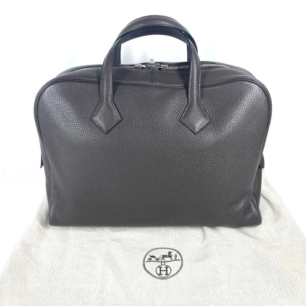 HERMES Business bag Taurillon Clemence Brown bag handbag Victoria 2 mens Used Authentic
