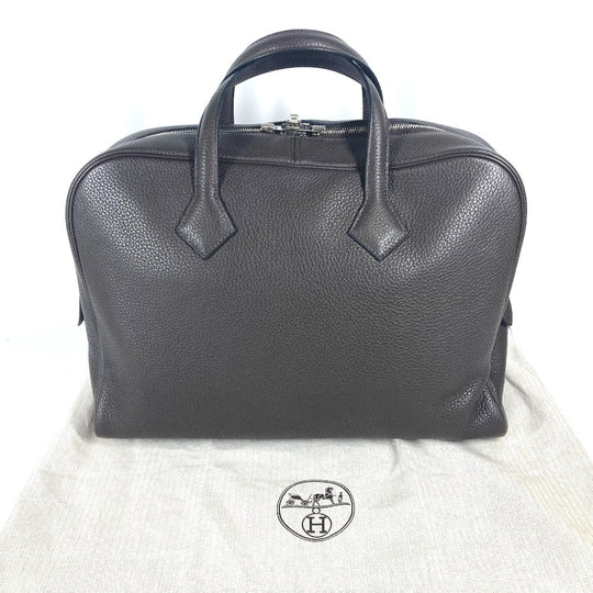 HERMES Business bag Taurillon Clemence Brown bag handbag Victoria 2 mens Used Authentic