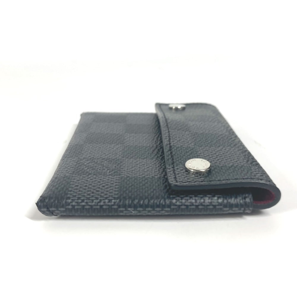 LOUIS VUITTON Card Case N60255 Damier Grafitto Canvas black Damier Grafitte Alpha Tri Pro Pouch mens Used Authentic