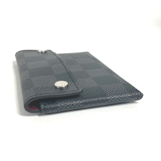 LOUIS VUITTON Card Case N60255 Damier Grafitto Canvas black Damier Grafitte Alpha Tri Pro Pouch mens Used Authentic