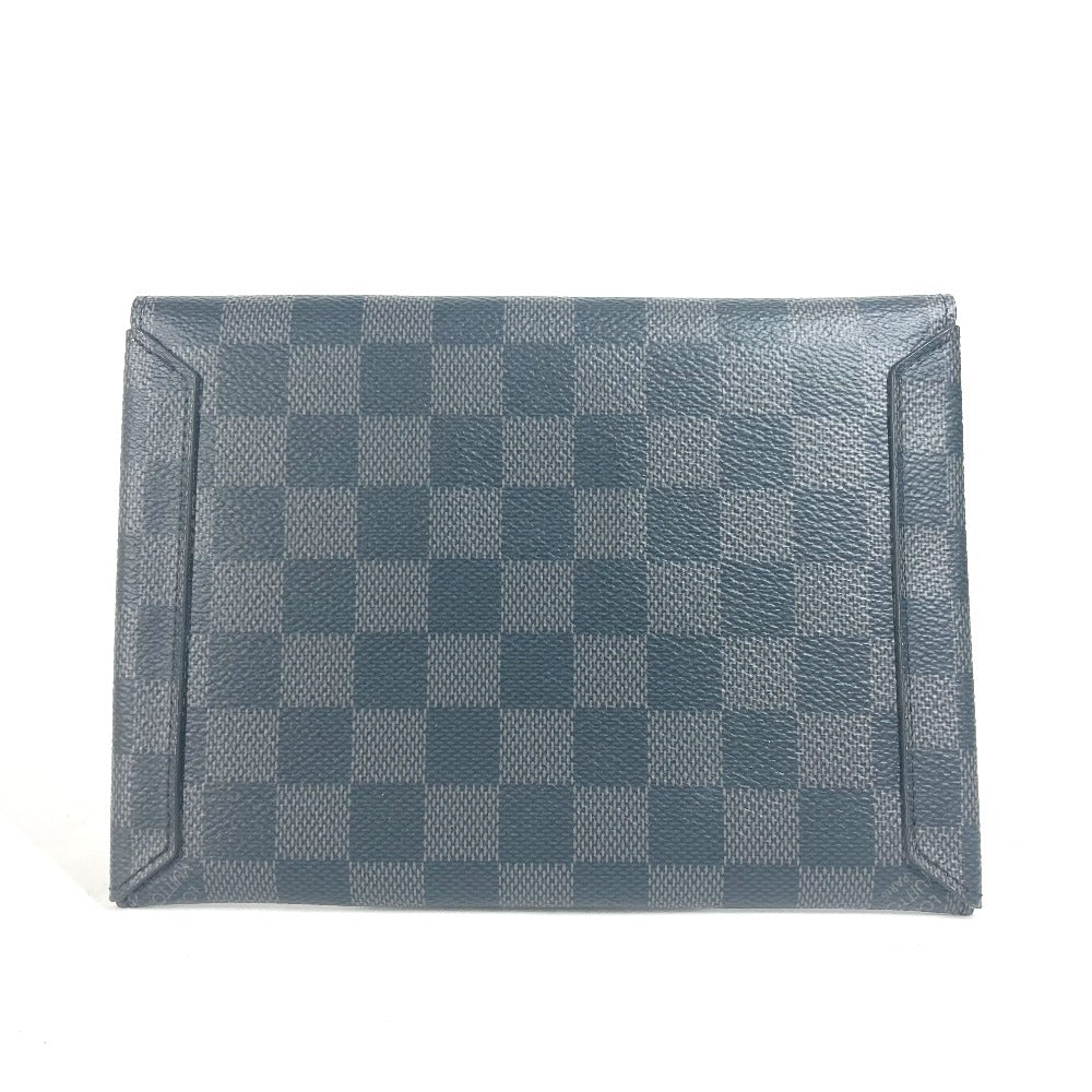 LOUIS VUITTON Card Case N60255 Damier Grafitto Canvas black Damier Grafitte Alpha Tri Pro Pouch mens Used Authentic