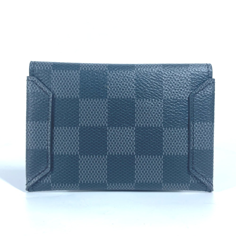 LOUIS VUITTON Card Case N60255 Damier Grafitto Canvas black Damier Grafitte Alpha Tri Pro Pouch mens Used Authentic