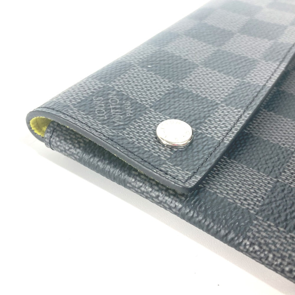 LOUIS VUITTON Card Case N60255 Damier Grafitto Canvas black Damier Grafitte Alpha Tri Pro Pouch mens Used Authentic