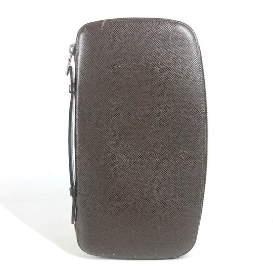 LOUIS VUITTON Long Wallet Purse M30658 Taiga Leather Brown Taiga Organizer Atoll mens Used Authentic