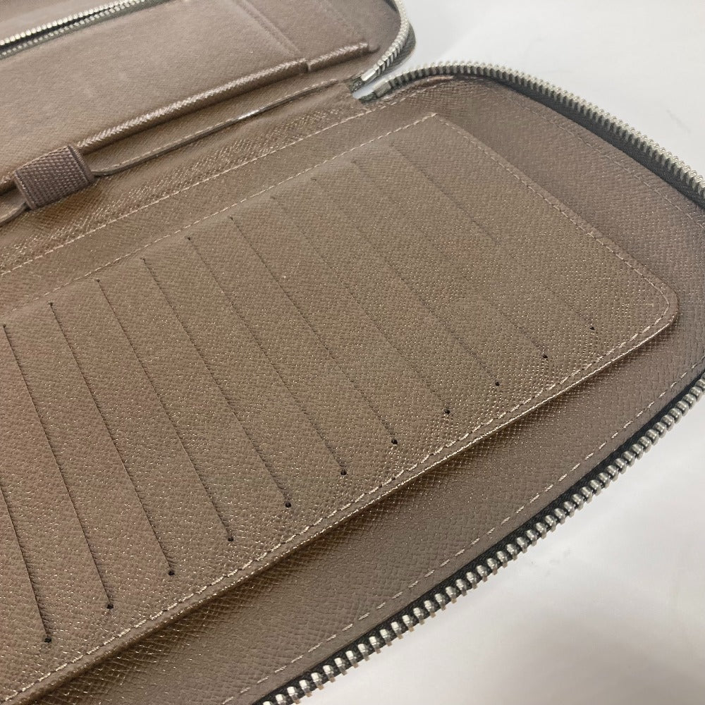 LOUIS VUITTON Long Wallet Purse M30658 Taiga Leather Brown Taiga Organizer Atoll mens Used Authentic