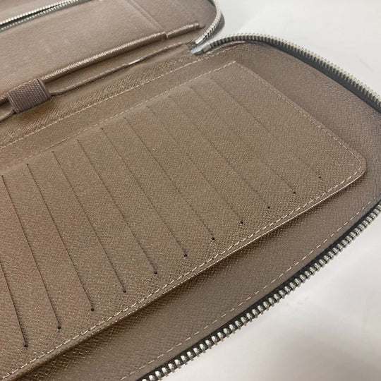 LOUIS VUITTON Long Wallet Purse M30658 Taiga Leather Brown Taiga Organizer Atoll mens Used Authentic