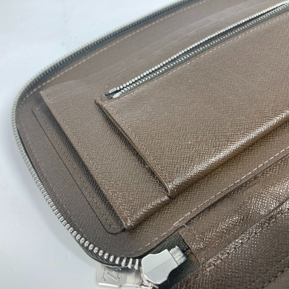 LOUIS VUITTON Long Wallet Purse M30658 Taiga Leather Brown Taiga Organizer Atoll mens Used Authentic
