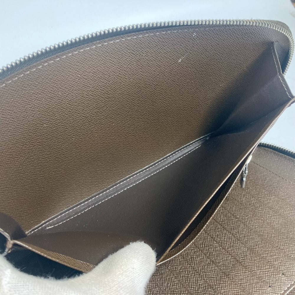 LOUIS VUITTON Long Wallet Purse M30658 Taiga Leather Brown Taiga Organizer Atoll mens Used Authentic