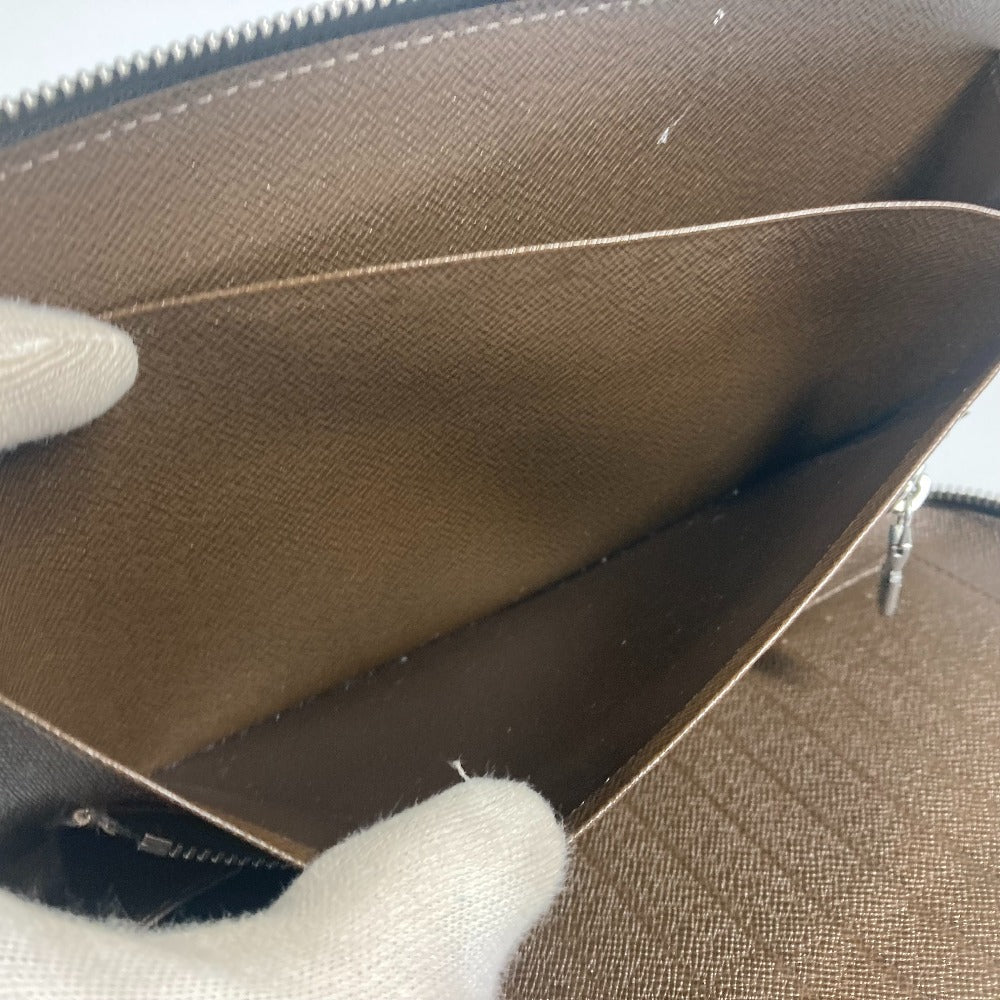 LOUIS VUITTON Long Wallet Purse M30658 Taiga Leather Brown Taiga Organizer Atoll mens Used Authentic