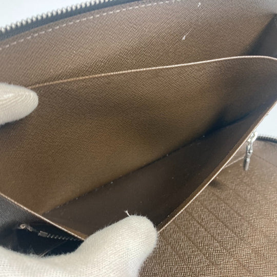 LOUIS VUITTON Long Wallet Purse M30658 Taiga Leather Brown Taiga Organizer Atoll mens Used Authentic