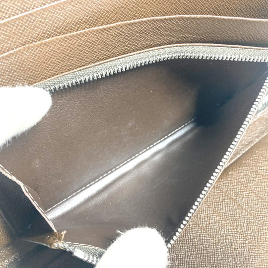 LOUIS VUITTON Long Wallet Purse M30658 Taiga Leather Brown Taiga Organizer Atoll mens Used Authentic