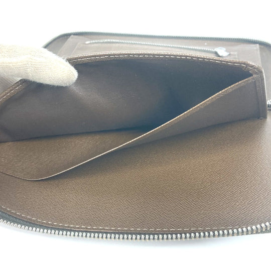 LOUIS VUITTON Long Wallet Purse M30658 Taiga Leather Brown Taiga Organizer Atoll mens Used Authentic
