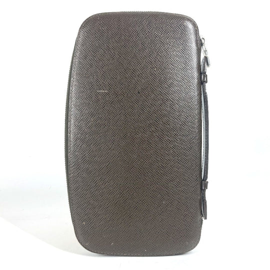 LOUIS VUITTON Long Wallet Purse M30658 Taiga Leather Brown Taiga Organizer Atoll mens Used Authentic