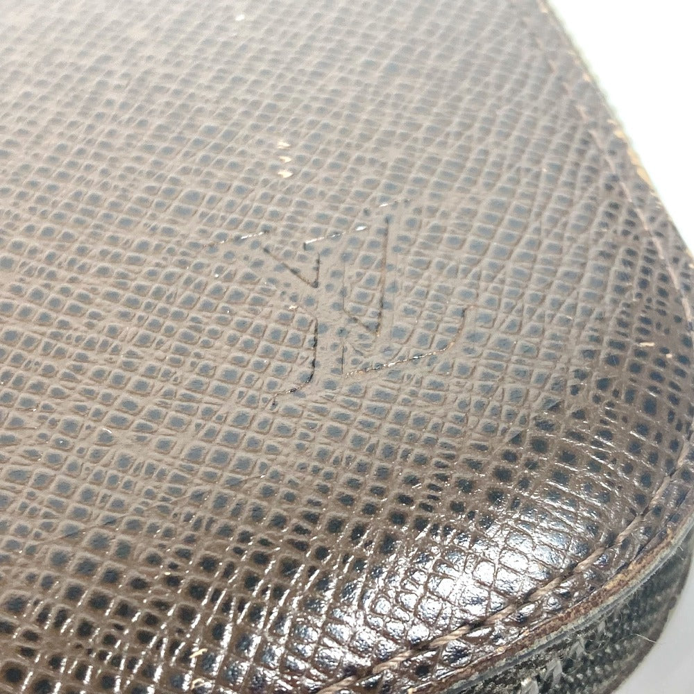 LOUIS VUITTON Long Wallet Purse M30658 Taiga Leather Brown Taiga Organizer Atoll mens Used Authentic