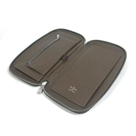 LOUIS VUITTON Long Wallet Purse M30658 Taiga Leather Brown Taiga Organizer Atoll mens Used Authentic