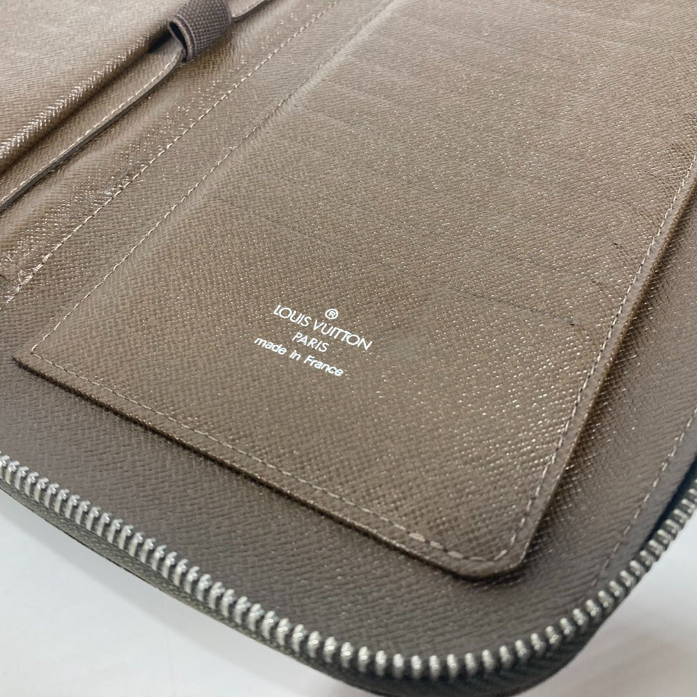 LOUIS VUITTON Long Wallet Purse M30658 Taiga Leather Brown Taiga Organizer Atoll mens Used Authentic