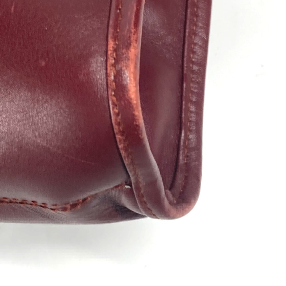 CARTIER Business bag leather wine-red Tote Bag Must Line logo Women Used Authentic