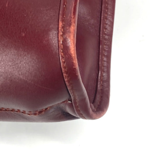 CARTIER Business bag leather wine-red Tote Bag Must Line logo Women Used Authentic