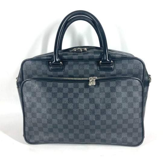 LOUIS VUITTON Business bag N23253 Damier Grafitto Canvas black Damier Grafitte Ikar mens Used Authentic
