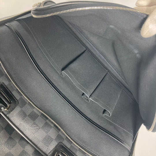LOUIS VUITTON Business bag N23253 Damier Grafitto Canvas black Damier Grafitte Ikar mens Used Authentic