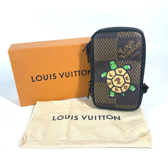 LOUIS VUITTON Shoulder Bag N40377 Damier Giant Canvas Brown Damier Giant NIGO collaboration Double phone pouch mens Used Authentic