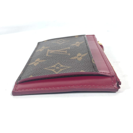 LOUIS VUITTON Coin case M67889 Monogram canvas Brown Monogram Porte Cartes Zip Women Used Authentic