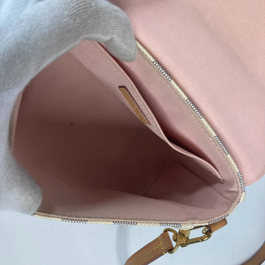 LOUIS VUITTON Handbag N41581 Damier Azur Canvas white Damier Azur with tassel charm Croisette Women Used Authentic