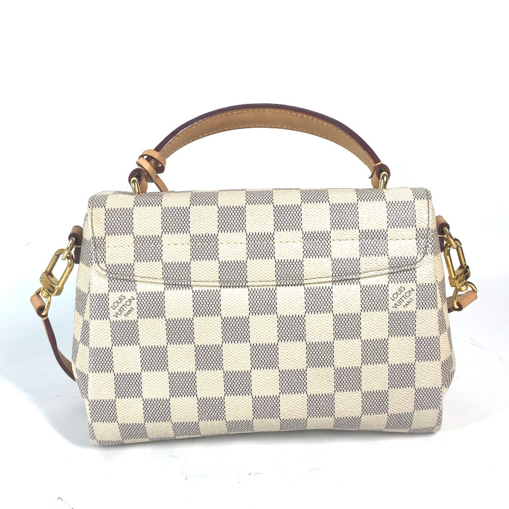 LOUIS VUITTON Handbag N41581 Damier Azur Canvas white Damier Azur with tassel charm Croisette Women Used Authentic